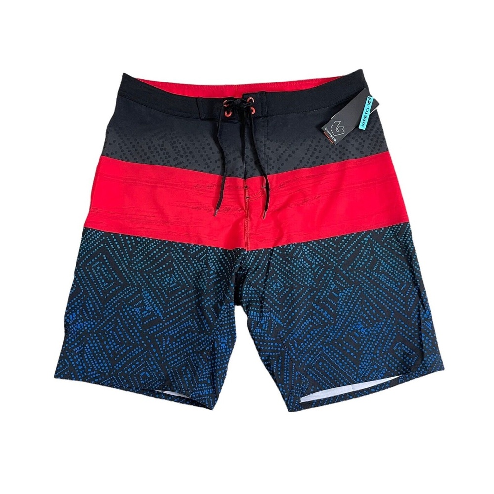 Burnside Board Shorts Swim Blue Red Black Mens 32